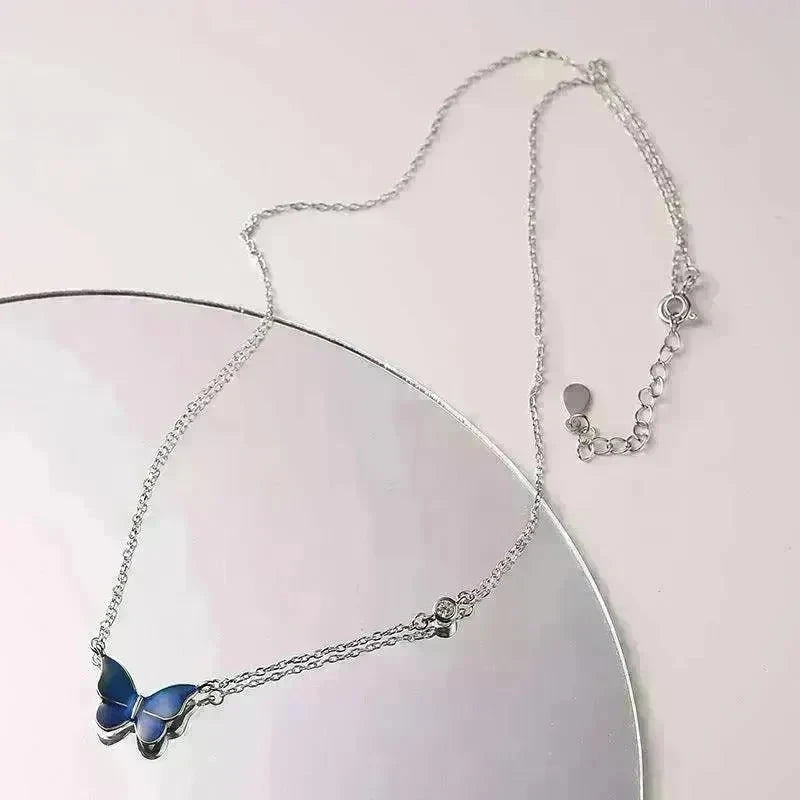 Fashion Novelty S925 Sliver Color-changing Butterfly Necklace - EX-STOCK CANADA