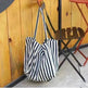 Fashion Shopper Handbags Women Striped Canvas Totes - EX-STOCK CANADA