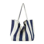 Fashion Shopper Handbags Women Striped Canvas Totes - EX-STOCK CANADA