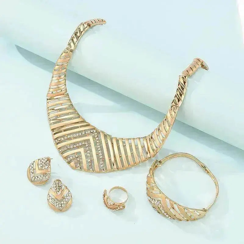 Fashion Simple Alloy First Necklace And Earrings Four-piece Set - EX-STOCK Canada