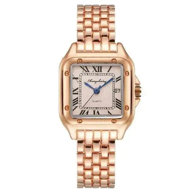 Fashion Stainless Steel Square Simple Design Couple Quartz Watch - EX-STOCK Canada