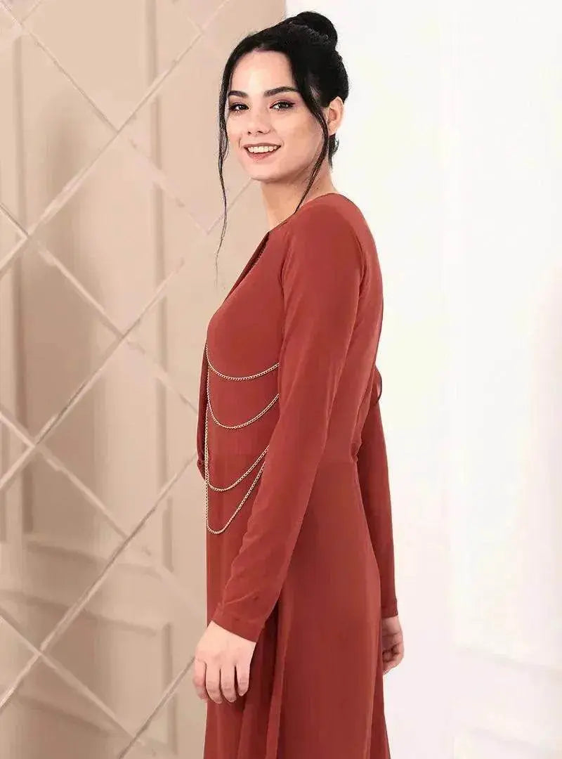 Fashionable Arab Women's Pure Color Simple Jumpsuit - EX-STOCK Canada