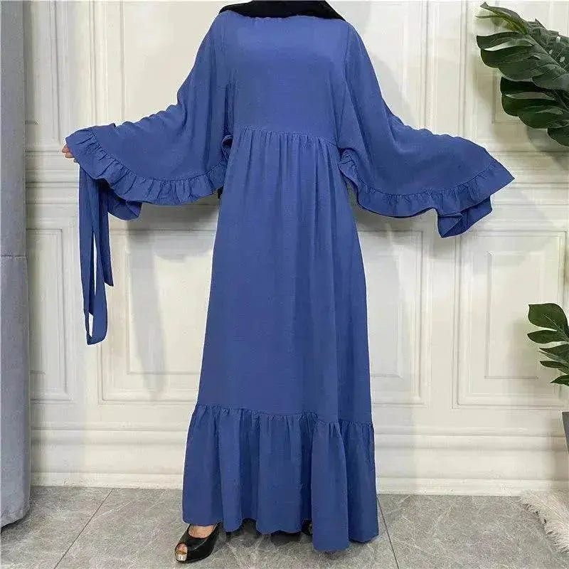 Fashionable Women's Solid Color Patchwork Arab Dress - EX-STOCK Canada