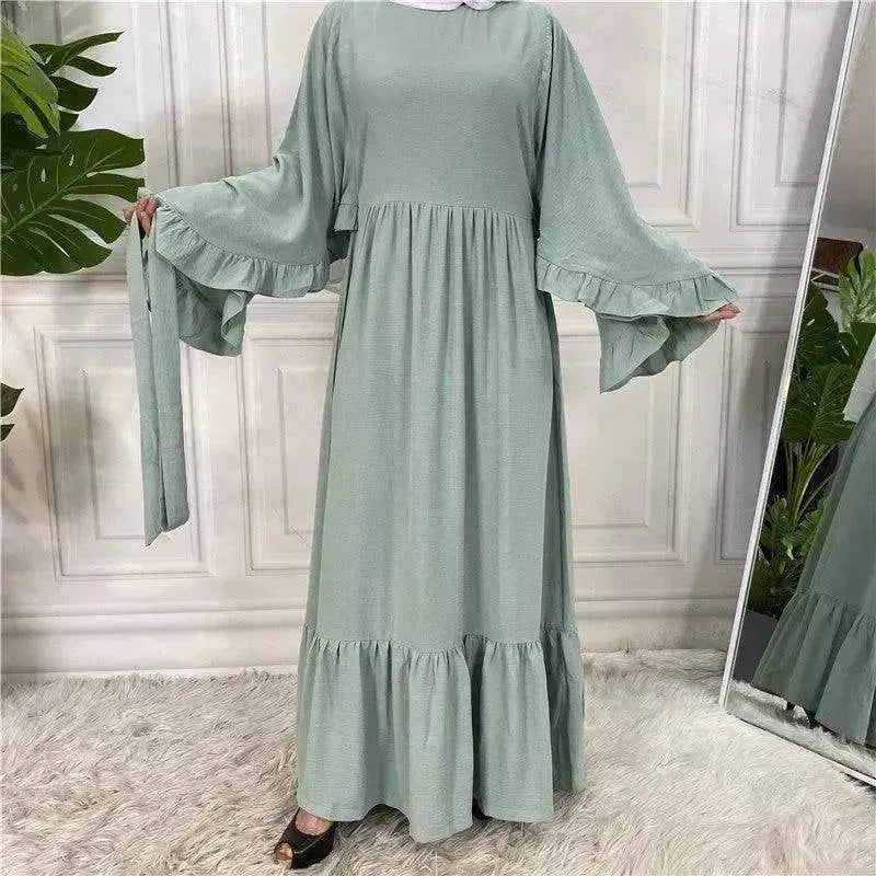 Fashionable Women's Solid Color Patchwork Arab Dress - EX-STOCK Canada