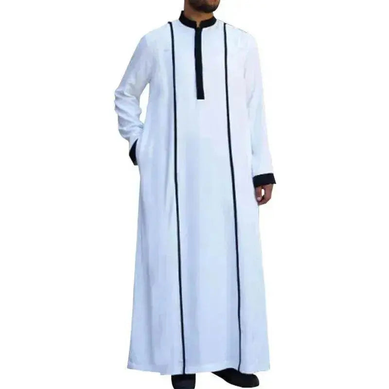 Fashionable and Elegant Arab Costume Halloween Long Sleeve C Suit Kaftan Jubba Costume Robe Moroccan Men's Jalabiya - EX-STOCK Canada