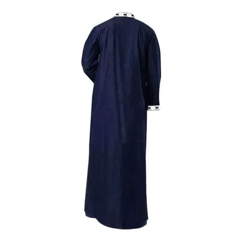 Fashionable and Elegant Arab Long Sleeved Solid Color Casual Robe Moroccan Men's Jalabiya - EX-STOCK Canada
