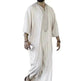 Fashionable and Elegant Ethnic Style Loose Casual Embroidery White Arab Robe Moroccan Men's Jalabiya - EX-STOCK Canada