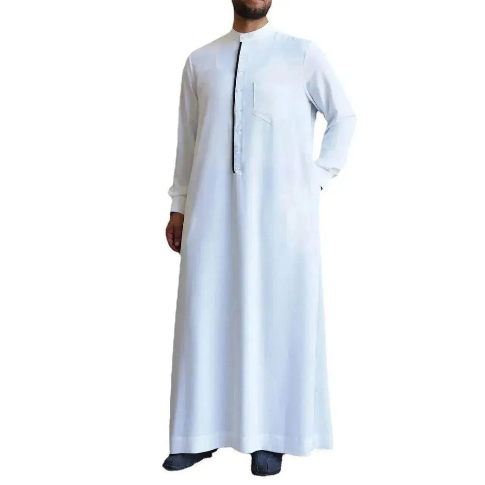 Fashionable and Elegant Men's Fashion Casual White Button Down Arab Robe Moroccan Men's Jalabiya - EX-STOCK Canada