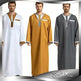 Fashionable and Elegant Round Neck Stitching Long-Sleeved Arab Hui Robe Male Moroccan Men's Jalabiya - EX-STOCK Canada