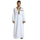 Fashionable and Elegant Round Neck Stitching Long-Sleeved Arab Hui Robe Male Moroccan Men's Jalabiya - EX-STOCK Canada
