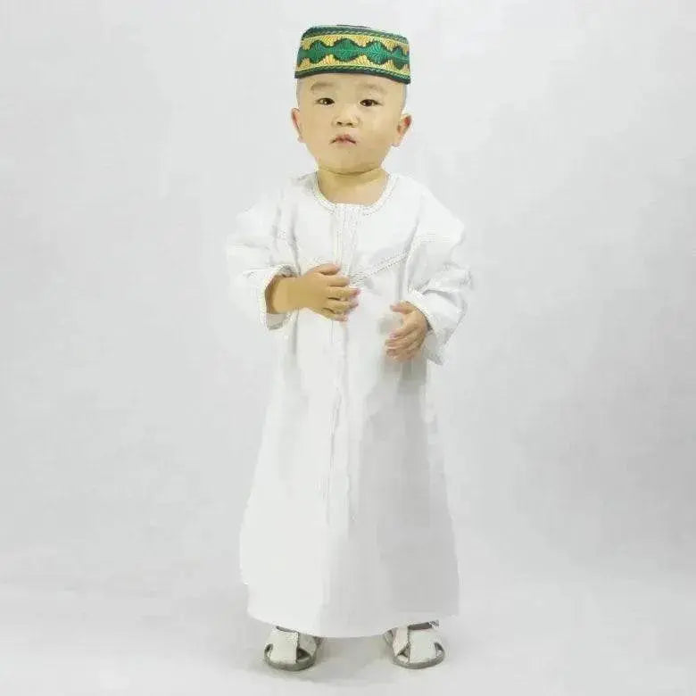 Fashionable and Elegant Small Arab Men's Robe With Cotton And Linen Embroidery Moroccan Men's Jalabiya - EX-STOCK Canada