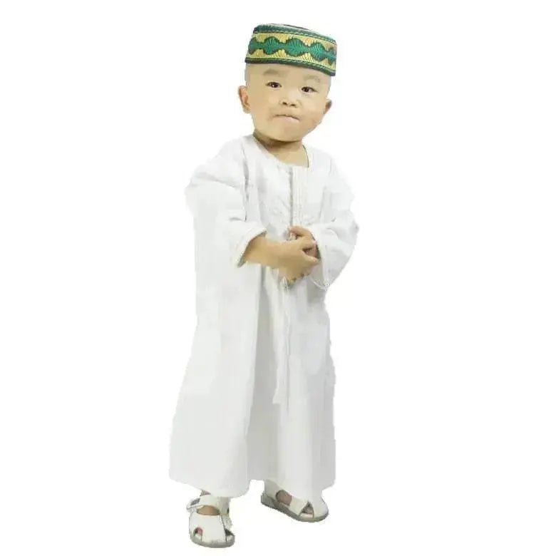 Fashionable and Elegant Small Arab Men's Robe With Cotton And Linen Embroidery Moroccan Men's Jalabiya - EX-STOCK Canada