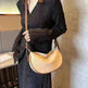 Female's Fashionable Moon Shape Underarm Solid Color Small Shoulder Bag - EX-STOCK CANADA