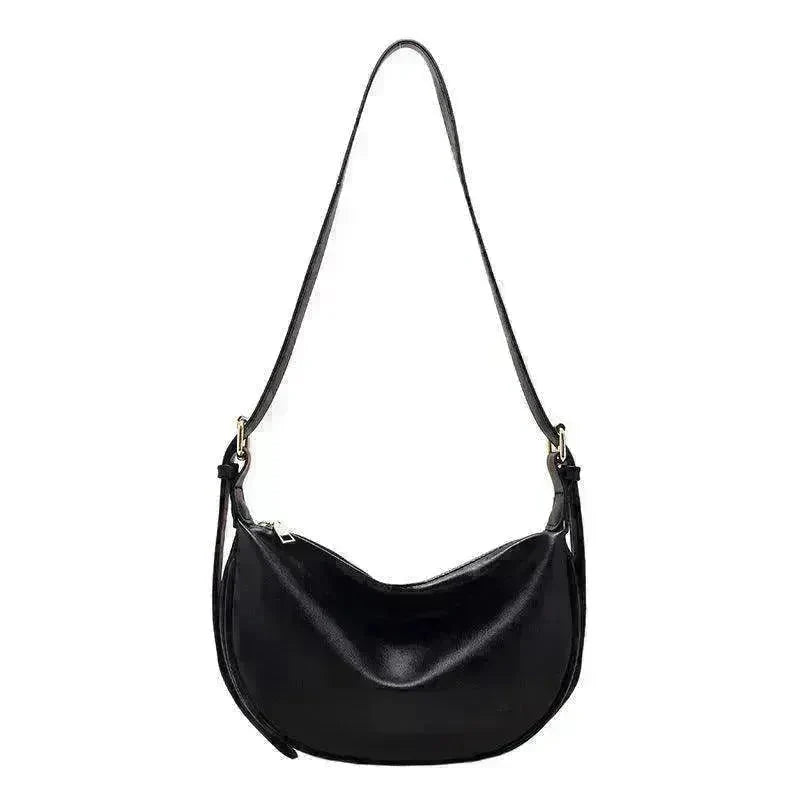 Female's Fashionable Moon Shape Underarm Solid Color Small Shoulder Bag - EX-STOCK CANADA