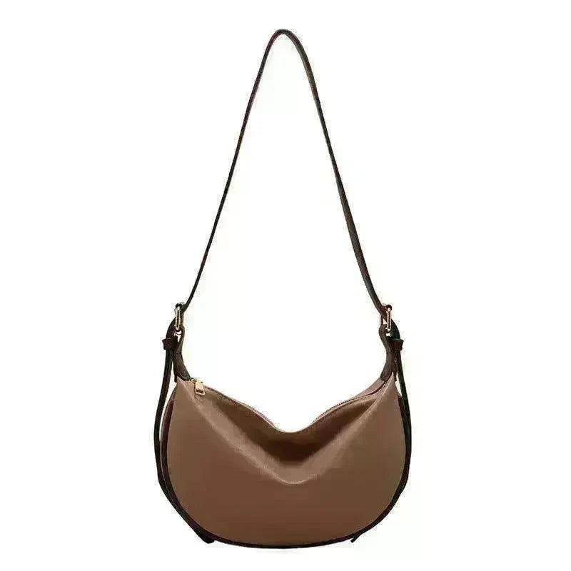 Female's Fashionable Moon Shape Underarm Solid Color Small Shoulder Bag - EX-STOCK CANADA