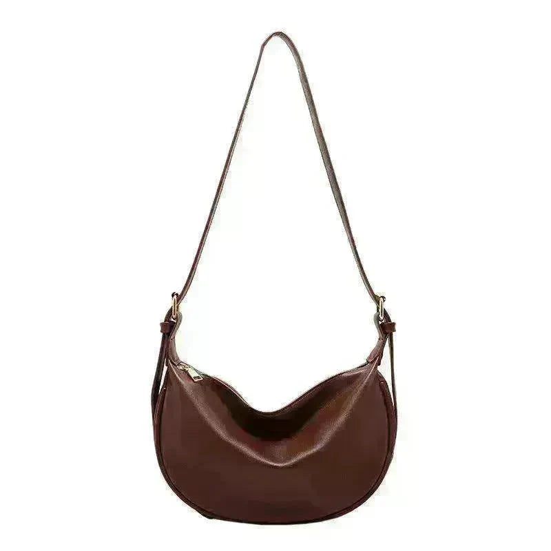 Female's Fashionable Moon Shape Underarm Solid Color Small Shoulder Bag - EX-STOCK CANADA