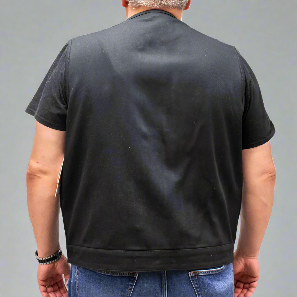 Chaleco de mezclilla para hombre de motociclista de First MFG Co.EX-STOCK Canada 