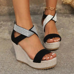 Fish Mouth High Wedges Sandals With Rhinestone Design Fashion Summer Platform Shoes For Women - EX-STOCK Canada