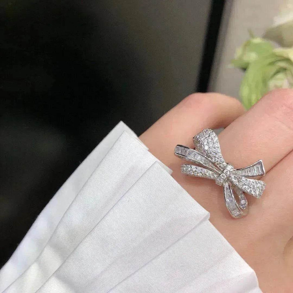 Full Diamond Bow Ring Female Fashion Personality - EX-STOCK Canada