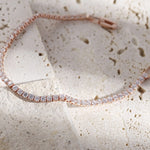 2.5mm Single Row Full Diamond Crystal Bracelet Round Zircon Tennis Hip Hop EX-STOCK Canada 