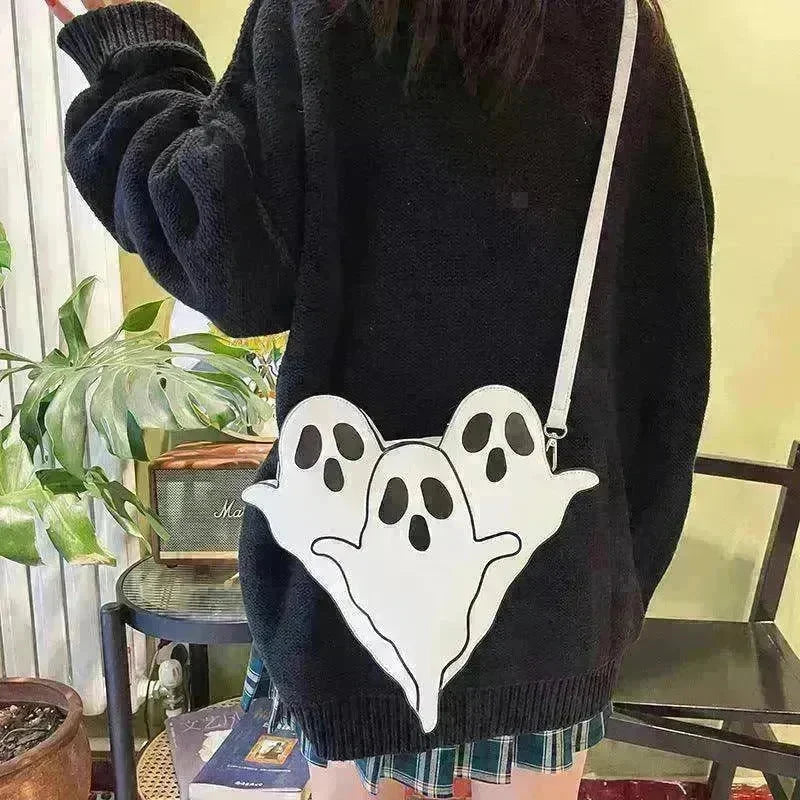 Funny 3D Ghost Cartoon Shoulder Bag: Cute Halloween Crossbody - EX-STOCK CANADA