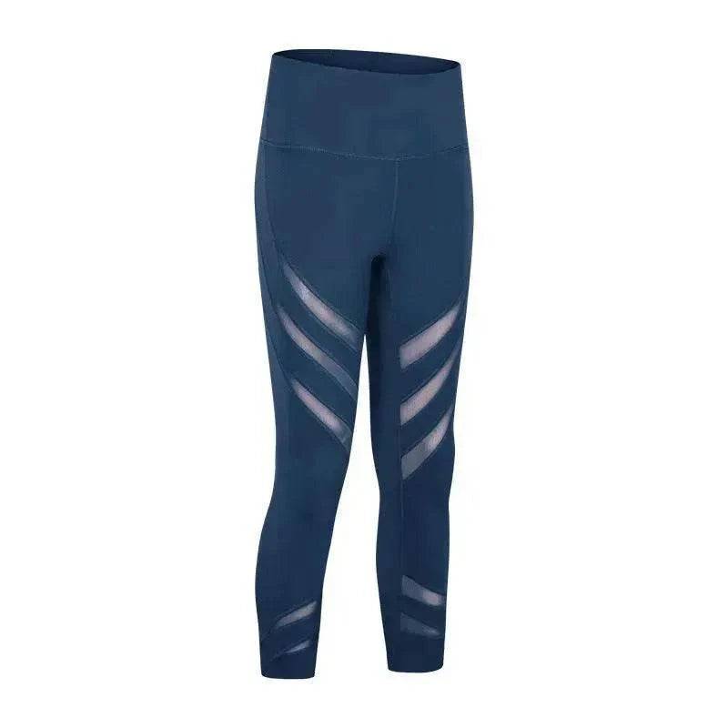 Gauze stitching nude stretch gym pants - EX-STOCK Canada