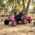 2026 6v Tractor Powered Ride-On Car Remote Control with Detachable Wagon 