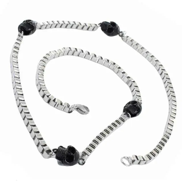Collier chaîne avec crâne de motard GoSteelEX-STOCK Canada 