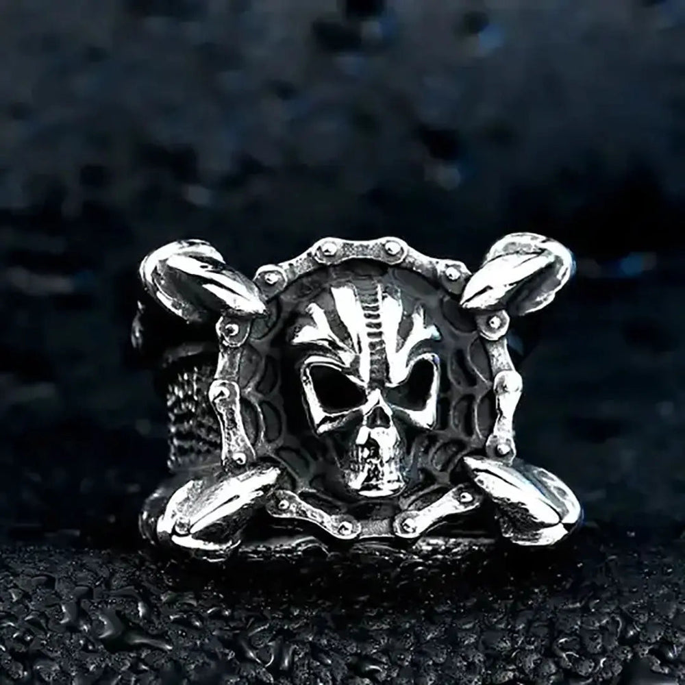 Anillo de cadena de bicicleta y calavera para hombre GoSteelEX-STOCK Canada 