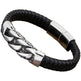 Pulsera cubana de cuero y acero para hombre GoSteelEX-STOCK Canada 