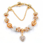 Gold Snake Chain Crystal Heart Bracelet EX-STOCK Canada 