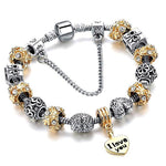 Gold Snake Chain Crystal Heart Bracelet EX-STOCK Canada 