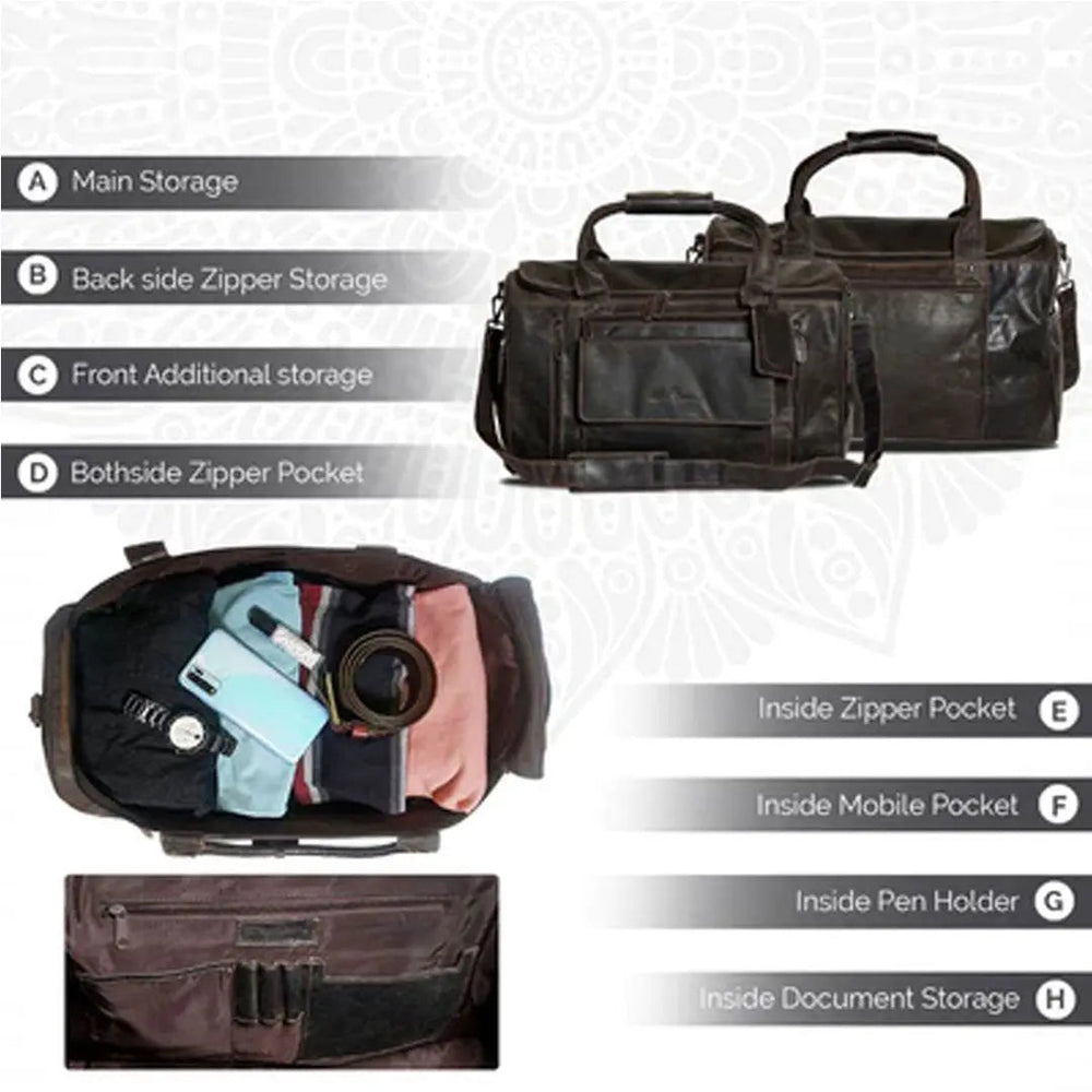 Bolsa de viaje grande Greenwood Leather ReginaEX-STOCK Canada 