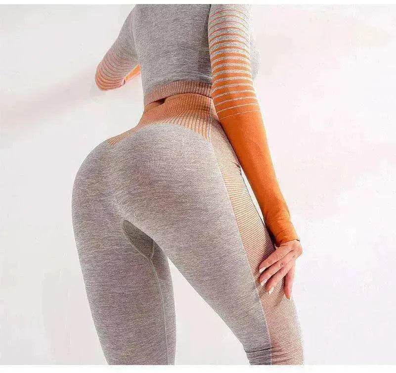 Gym High Waist Leggings Women Knitted Workout Running Yoga Pants - EX-STOCK Canada