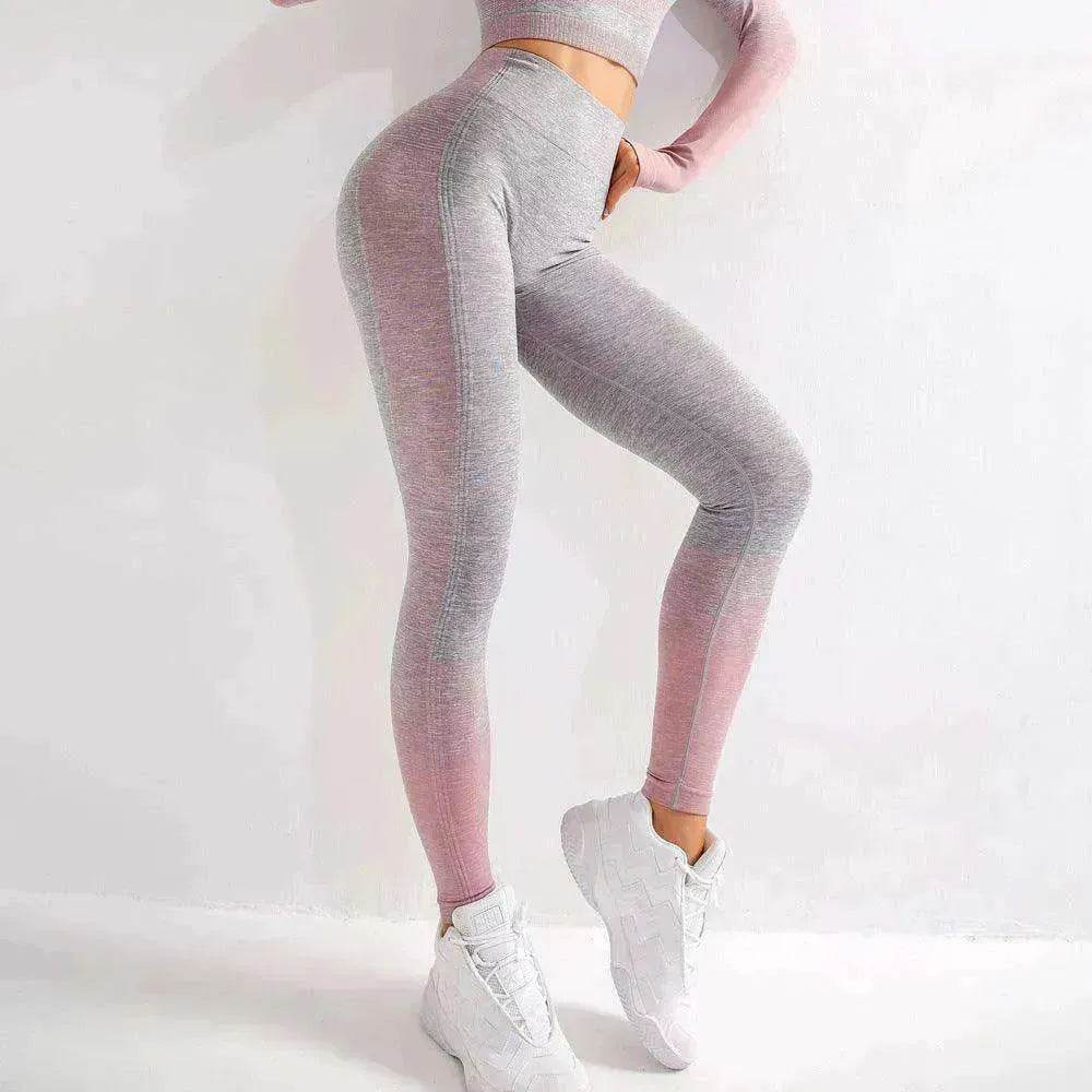 Gym High Waist Leggings Women Knitted Workout Running Yoga Pants - EX-STOCK Canada