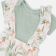 Ensemble Barboteuse Pointelle et Short en Mousseline de Coton Vert et Pêche Imprimé Cerf 