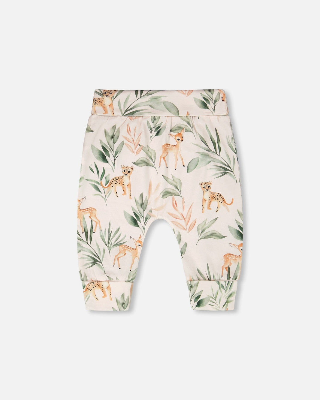 Organic Cotton Jersey Evolutive Pants Peach Deer Print 