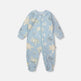 Pyjama une pièce en jersey de coton biologique imprimé tortue bleue 