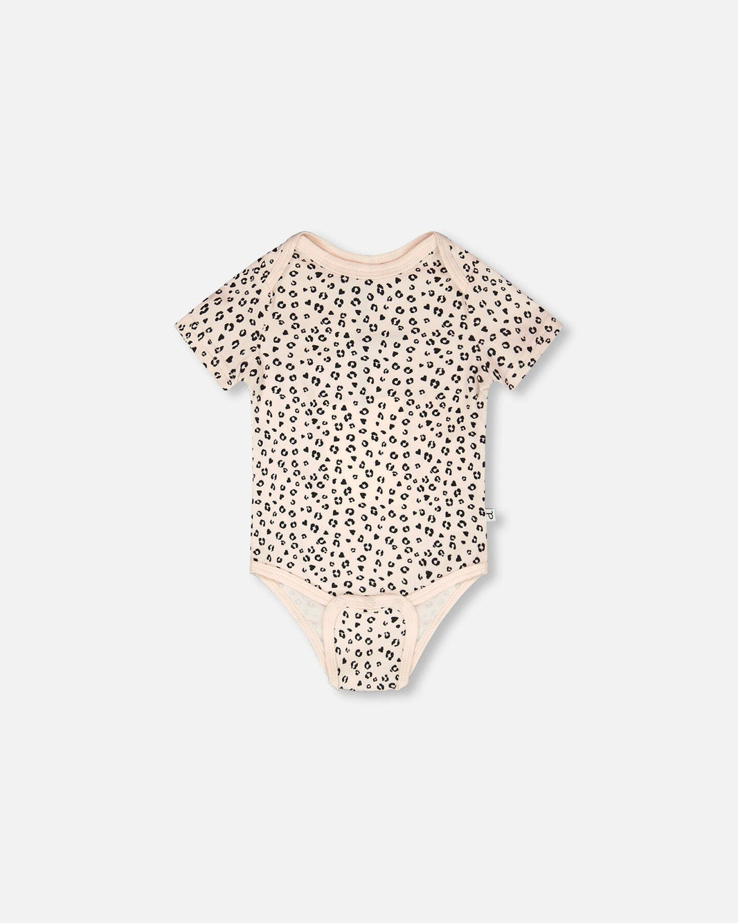 Evolutive Organic Cotton Jersey Onesie Peach Animal Print 