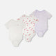 Lot de 3 bodies évolutifs en jersey de coton blanc 