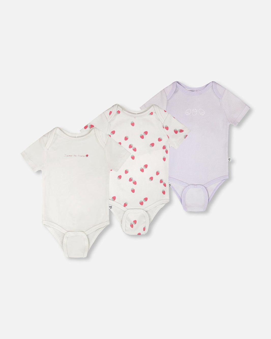 Evolutive Cotton Jersey 3 Pack Onesie White 