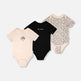 Lot de 3 bodies en jersey de coton biologique évolutif Pêche 