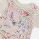Ensemble body en jersey de coton biologique et salopette en mousseline Blanc et rose imprimé baies 