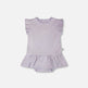 Cotton Rib Jersey Romper With Frill Lilac 