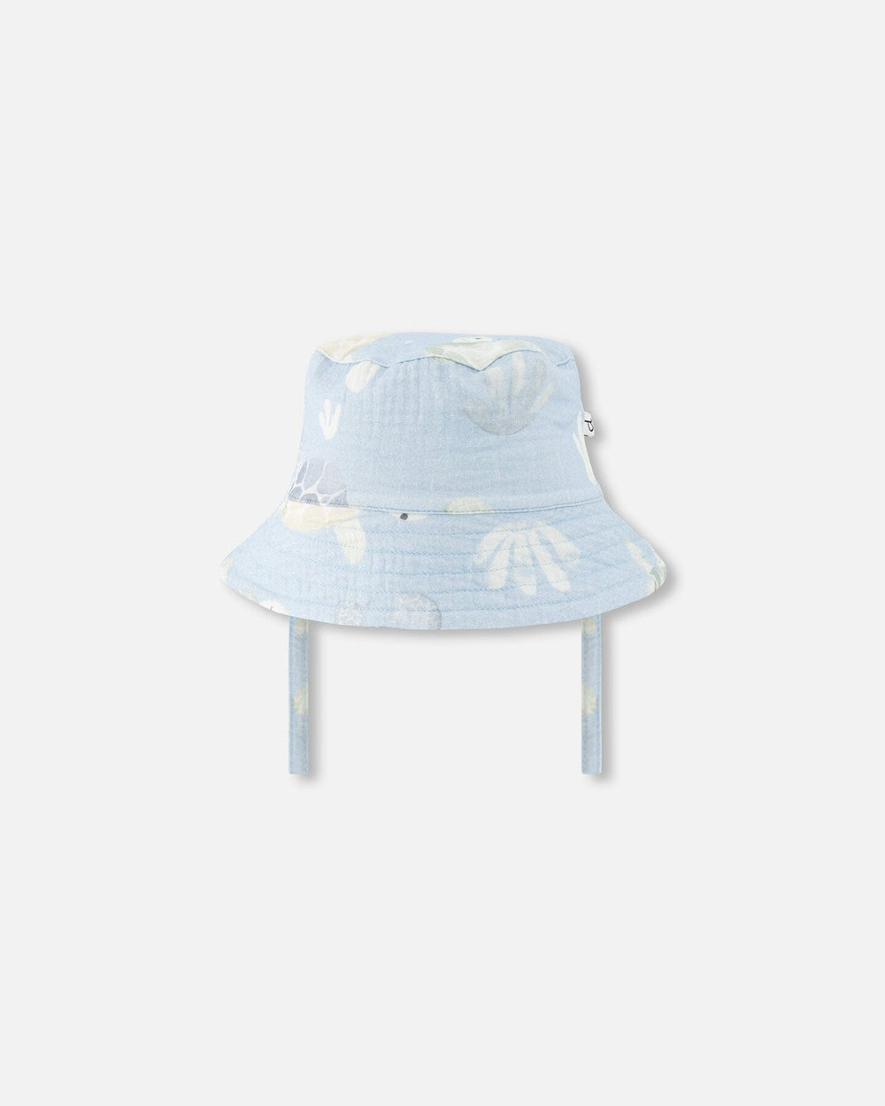 Cotton Muslin Hat Blue Turtle Print 