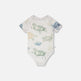 Body évolutif en jersey de coton bio gris mix avec motif tortue 