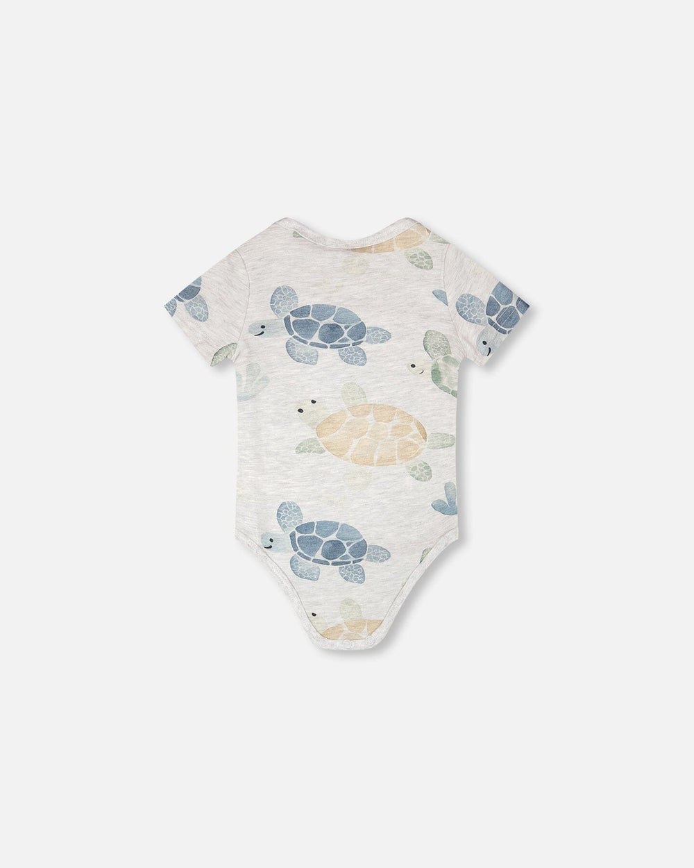 Body évolutif en jersey de coton bio gris mix avec motif tortue 
