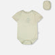 Lot de 3 bodies évolutifs en jersey de coton biologique vert sauge 