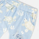 Ensemble T-shirt et Pantalon en Jersey de Coton Bio Bleu Moyen avec Imprimé Tortue Bleu 