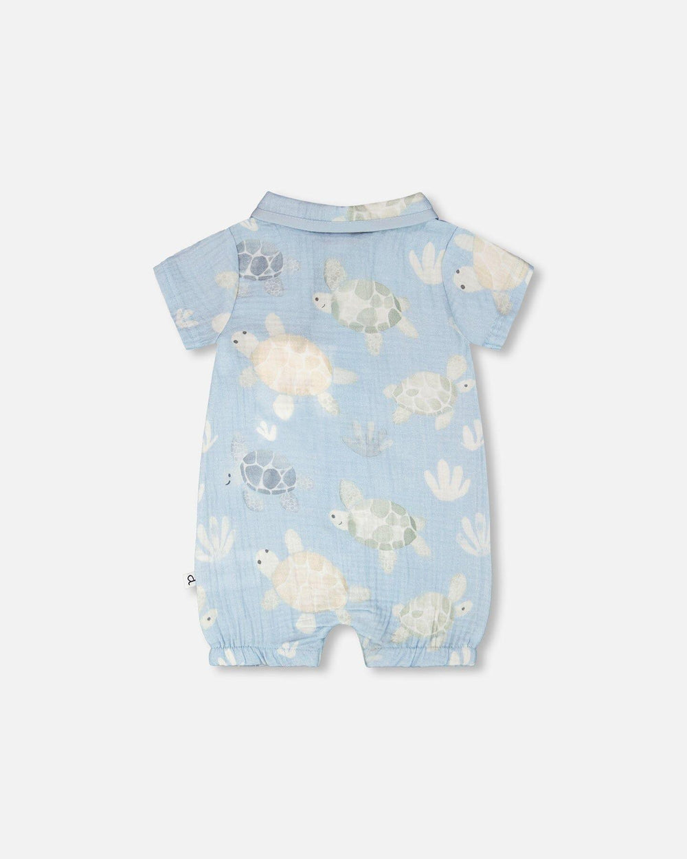 Combinaison en mousseline imprimé tortue bleu 